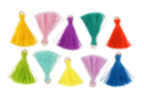 Mini pompoms with ring - 10 pieces - Craft Pom Poms - 10doigts.fr