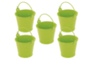 Green Metal Buckets - 5 Pieces - Metal Supports 11762 - 10doigts.fr