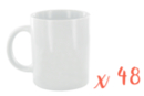 Taza de cerámica blanca - 48 unidads - Soportes de cerámica para decorar 12800 - 10doigts.fr