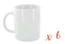 Taza de cerámica blanca - 6 unidads - Soportes de cerámica para decorar - 10doigts.fr