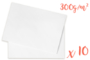 Papel grueso 300 gr/m² - 50 x 70 cm Blanco - 10 hojas - Papeles de colores 14160 - 10doigts.fr
