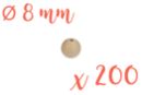 Abalorios de madera 0,8 cm / Ø agujero 2 mm - 200 abalorios - Abalorios Madera 05222 - 10doigts.fr