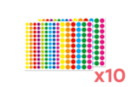 Gomets redondos vivos - 10 sets (3240 gomets) - Gomets mix 17043 - 10doigts.fr
