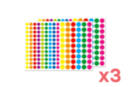 Gomets redondos vivos - 3 sets (972 gomets) - Gomets mix 17042 - 10doigts.fr