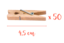 Pinzas de ropa 4,5 cm - 50 unidads - Pinzas de madera 05757 - 10doigts.fr