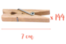 Pinzas de ropa 7 cm - 4 lotes de 36 (144 unidads) - Pinzas de madera 06392 - 10doigts.fr