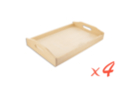 Bandeja de madera 20 x 30 cm - 4 unidads - Bandejas de madera 07845 - 10doigts.fr