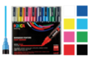 Posca PC5M medium chisel tip (1.8 to 2.5 mm) - 8 bright colors - POSCA Markers - 10doigts.fr