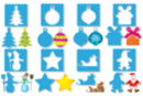 Christmas Stencils + Tracers 3 in 1 - 8 Models - Party Stencils 19884 - 10doigts.fr