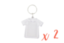 Llavero camiseta (5 cm) - 2 unidads - Plástico Transparente 13876 - 10doigts.fr