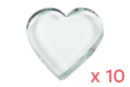 Heart Glass Paperweight - Set of 10 - Glass Supports - 10doigts.fr