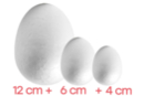 Promo : Huevos medianos y grandes - 60 huevos : Tamaños 12 cm (x 4) + 6 cm ( x 20) + 4 cm ( x 36) - Huevos de Pascua creativo 13225 - 10doigts.fr