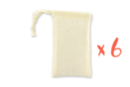 Cotton Bags 13 x 8 cm - 6 Pieces - Cotton, Linen - Textiles 14808 - 10doigts.fr