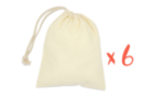 Cotton Bag 19 x 23 cm - 6 Pieces - Cotton, Linen - Textiles 38231 - 10doigts.fr