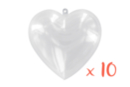 Corazón 3 en 1 a suspender - 10 unidads - Formas a garnir - Plastique - 10doigts.fr