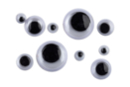 Adhesive Wiggle Eyes - Black Pupils / White Background - 100 pcs - Googly Eyes - 10doigts.fr