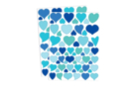 Blue gradient heart stickers - 2 sheets - Heart Stickers 18044 - 10doigts.fr