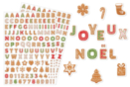 Christmas Stickers "Gingerbread Letters" - 2 sheets (250 stickers) - Christmas Stickers and Labels - 10doigts.fr