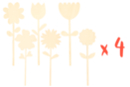 Assorted Wooden Flowers - 4 Sets (24 Flowers) - Wooden Shapes 46059 - 10doigts.fr