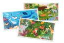 Sturdy cardboard puzzles - 3 puzzles (The sea, the forest, the jungle) - Puzzles 56026 - 10doigts.fr