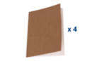 Carnet blanco, cubierta kraft (14,5 x 21 cm) - 4 unidads - Álbumes y cuadernos 29037 - 10doigts.fr