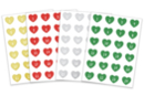 Gomets corazones Calendario de Adviento - Set de 96 gomets - Gomets alfabéticos y de mensajes - 10doigts.fr