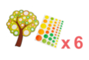 Kit árboles en cartón rígido + gomets - 6 unidads - Kits creativos gomets 58022 - 10doigts.fr