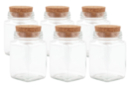 Botes de vidrio con tapa de corcho, 250 ml - 6 unidads - Soportes de Vidrio 57376 - 10doigts.fr
