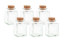 Botes de vidrio con tapa de corcho, 80 ml - 6 unidads - Soportes de Vidrio 57374 - 10doigts.fr