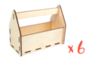 Cajas de herramientas vacías de bolsillo - 6 unidades - Cajas de madera 29741 - 10doigts.fr