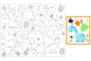 Dino Theme: 6 Sanding Cards with Matching Patterns - Colored Sand 51605 - 10doigts.fr