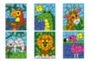Numbered Coloring Pages - Jungle Animals Theme (6 Coloring Pages) - Coloring Shapes and Drawings 56082 - 10doigts.fr