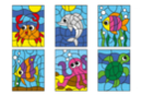 Coloring Pages by Numbers - Marine Animals Theme (6 Coloring Pages) - Coloring Shapes and Drawings 56081 - 10doigts.fr