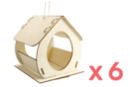 Wooden House Birdhouses to Assemble - 6 Pieces - Wooden Birdhouses and Feeders 52307 - 10doigts.fr