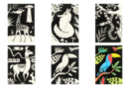 Coloración de terciopelo animales A5 - 8 tarjetas - Formas y dibujos para colorear 38026 - 10doigts.fr