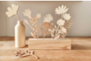 Wooden base and 15 wooden flowers to decorate - Wooden Objects for the Home 59735 - 10doigts.fr