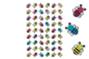 Glitter Epoxy Stickers Bees 1.1 x 1.3 cm x 54 pcs - 3D Raised Stickers for Kids, Crafts and Creative Activities - 10doigts.fr