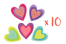 Adhesive Felt Hearts - 10 Stickers - Felt Stickers - 10doigts.fr
