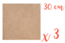 MDF Square Support 30 x 30 cm (Thickness: 5 mm) - Set of 3 - Mosaic Supports 12143 - 10doigts.fr