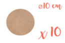 Round MDF Support Ø 10 cm (Thickness: 3 mm) - Pack of 10 - Mosaic Supports 12133 - 10doigts.fr