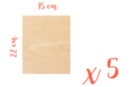 Wooden Rectangle 15 x 22 cm, Thickness: 3 mm - 5 pieces - Wooden Shapes 18617 - 10doigts.fr