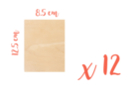 Rectangular Wooden Support 12.5 x 8.5 cm (Thickness: 3 mm) - 12 pieces - Wooden Shapes 08379 - 10doigts.fr