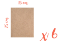 MDF Rectangle Support 25 x 15 cm (Thickness: 3 mm) - Pack of 6 - Mosaic Supports 05603 - 10doigts.fr