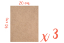 Rectangular MDF Support 40 x 20 cm (Thickness: 6 mm) - Set of 3 - Mosaic Supports 12145 - 10doigts.fr