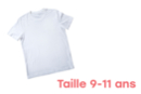 Camiseta de algodón blanca 9/11 años - por unidad - Algodón, lino - Textiles 04982 - 10doigts.fr