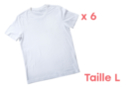 Camiseta de algodón blanca Talla L - 6 pcs - Algodón, lino - Textiles 07428 - 10doigts.fr