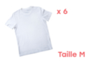 Camiseta de algodón blanca Talla M - 6 pcs - Algodón, lino - Textiles 07427 - 10doigts.fr