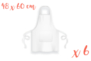 White aprons, child size (60 x 48 cm) - 6 pieces - Cotton, Linen - Textiles 12751 - 10doigts.fr