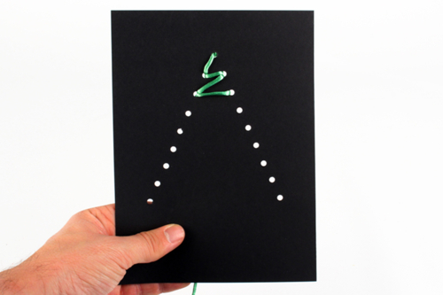 Tarjeta de bordado árbol de Navidad