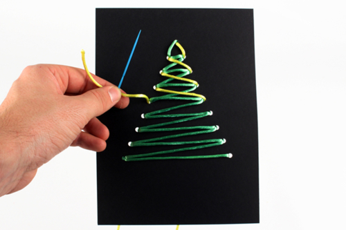 Tarjeta de bordado árbol de Navidad
